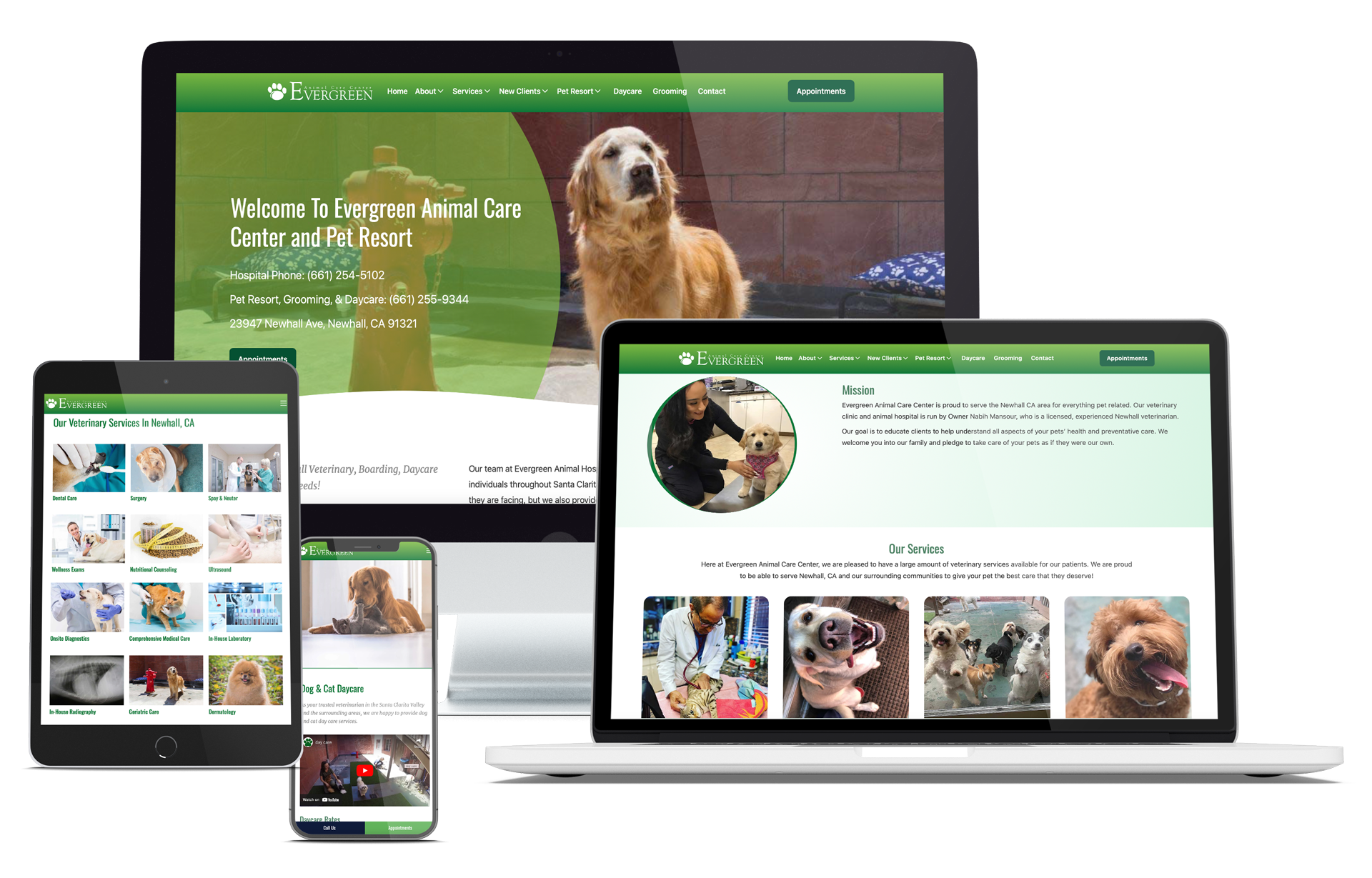 Evergreen Animal Care Center Website